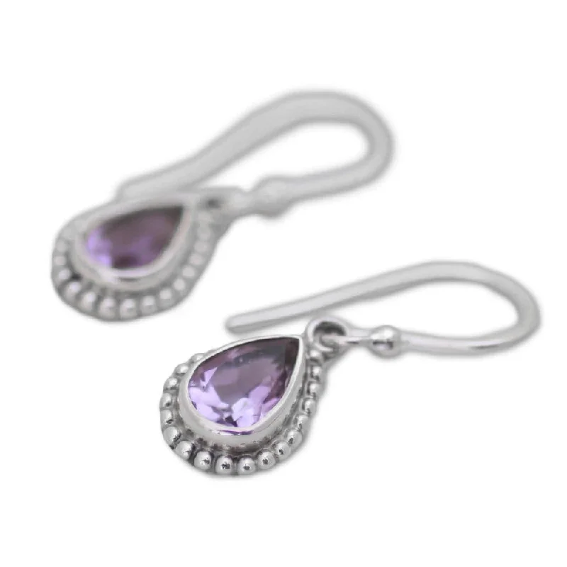 Sterling Silver 'Radiant Lilac' Amethyst Earrings