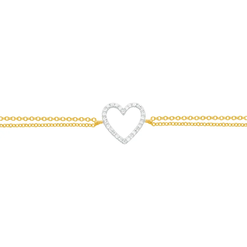 14K GOLD DIAMOND GINA HEART BRACELET