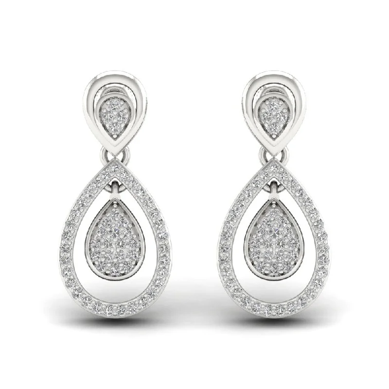 De Couer 1/4ct Diamond Infinity Drop Earrings (H-I, I2) - White