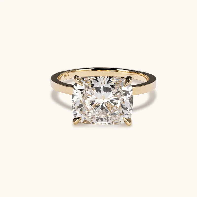 4.50 Carat Lab Cushion East-West Setting