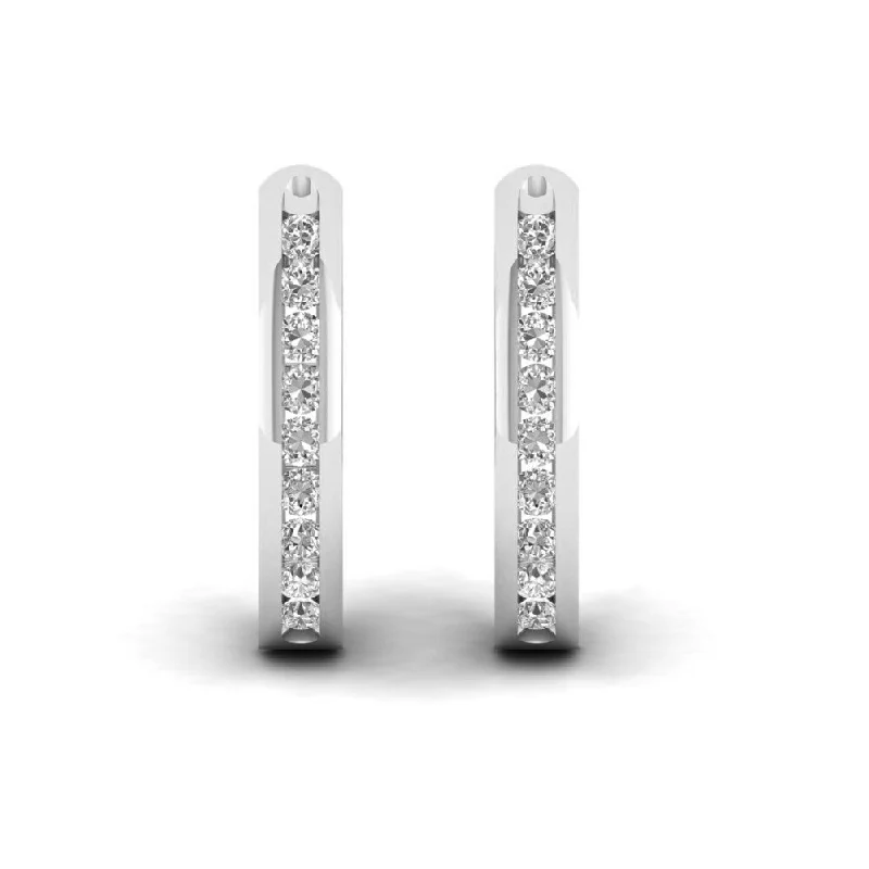 Sterling Silver 1/4ct Diamond Hoop Earrings