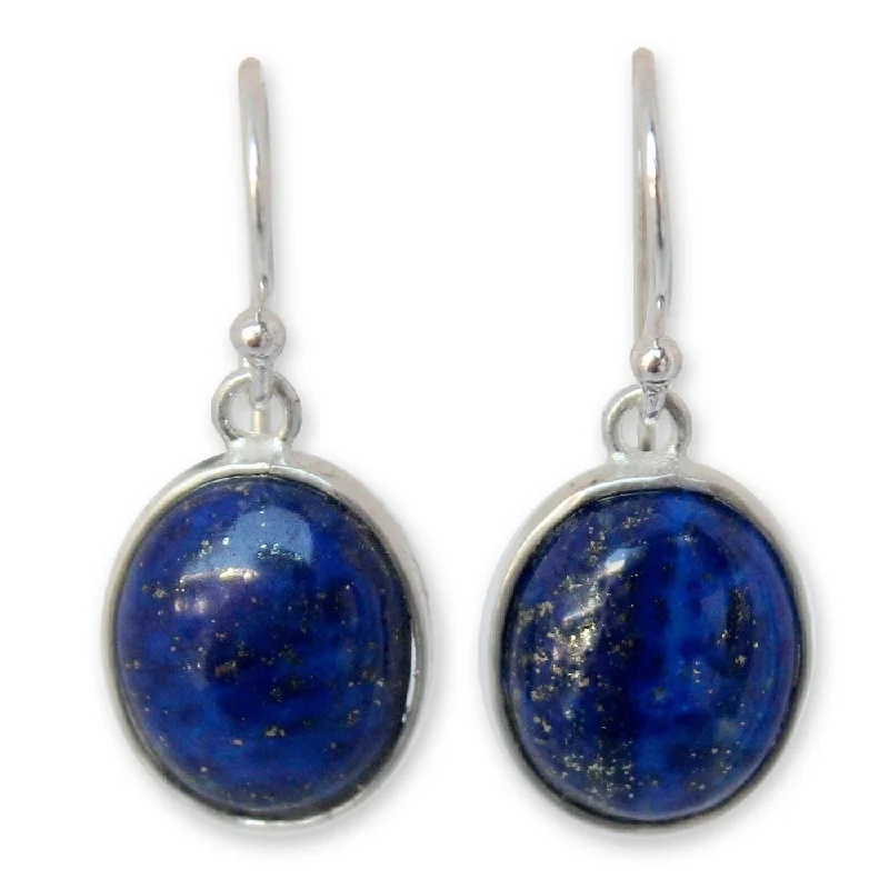 NOVICA Handmade Majestic Blue Lapis Lazuli Gemstone Drop Earrings (Thailand)