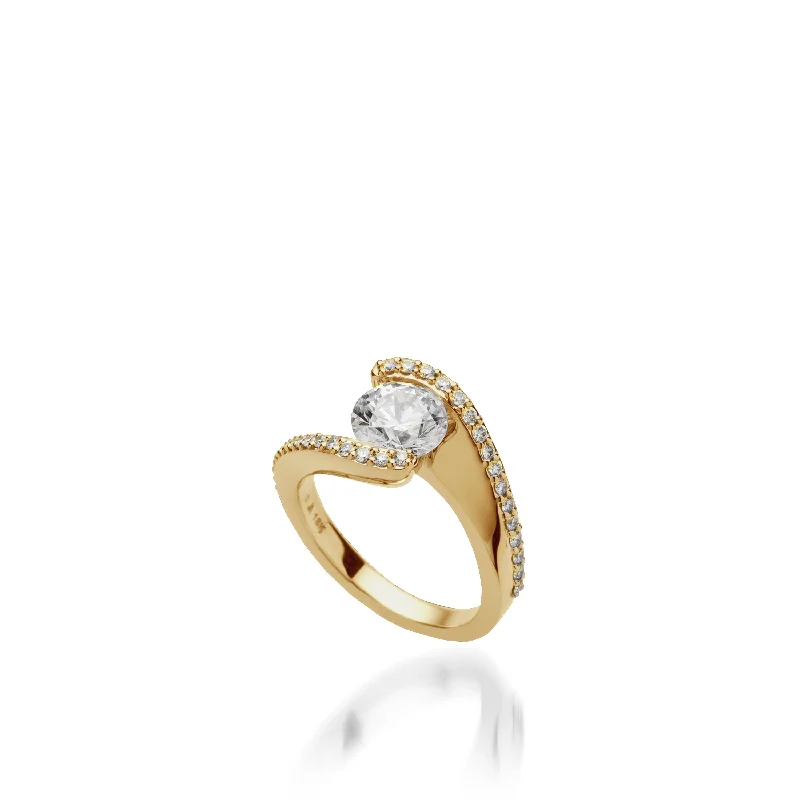 Aquarius Yellow Gold Engagement Ring