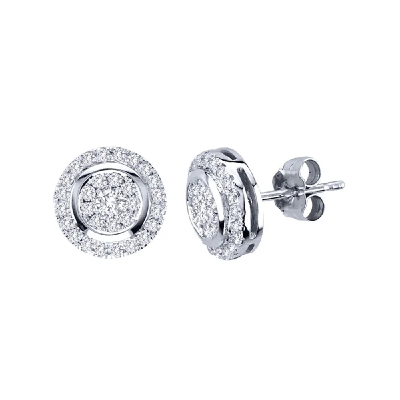 De Couer 10k White Gold 1/2ct TDW Diamond Earrings