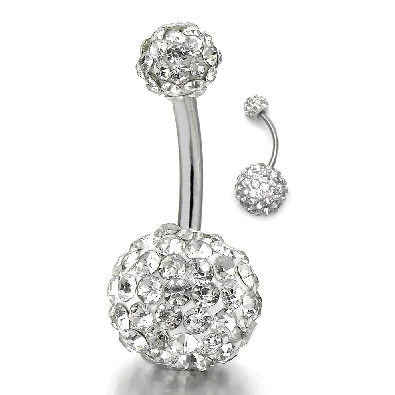 Surgical Steel Belly Button Ring Body Jewelry Piercing Ring Navel Ring with Cubic Zirconia