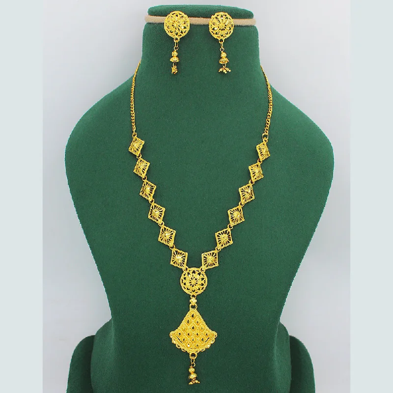 Bhavi jewels Forming Look Gold Plated Long Necklace Set