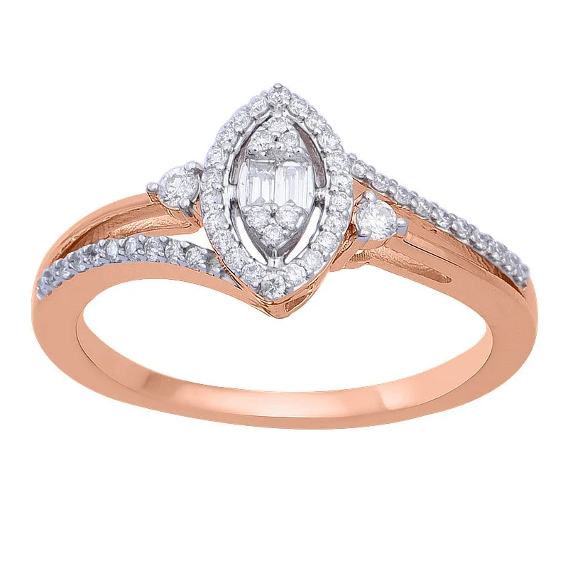 1/4ctw Diamond Marquise Halo Engagement Ring