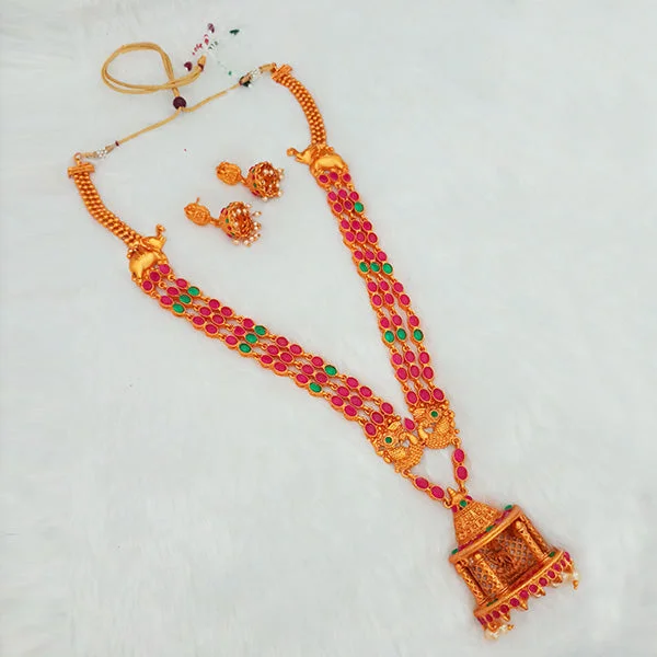 Shubham Pota Stone Copper Necklace Set - FBK0021