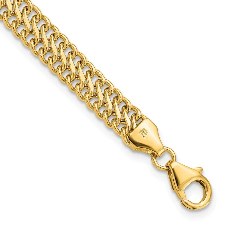 6mm 14k Yellow Gold Polished Hollow S Link Chain Bracelet, 7.5 Inch