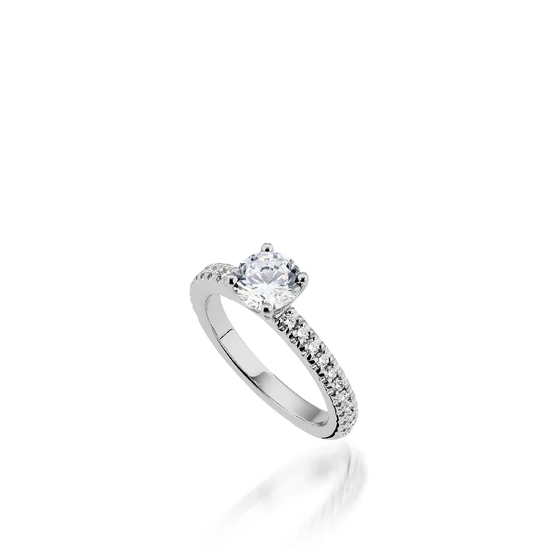 Essence  Round White Gold  Engagement Ring