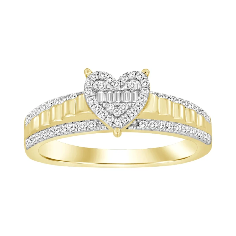 1/4ctw Diamond Heart Cluster Engagement Ring