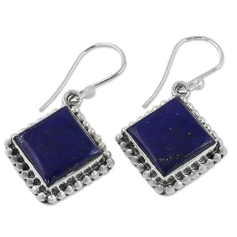 Sterling Silver 'Blue Kite' Lapis Lazuli Earrings