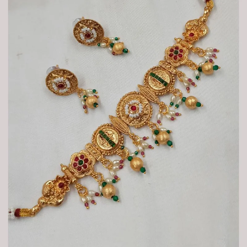 Padmawati Bangles Gold Plated Kundan Stone And Pearls Choker Necklace Set